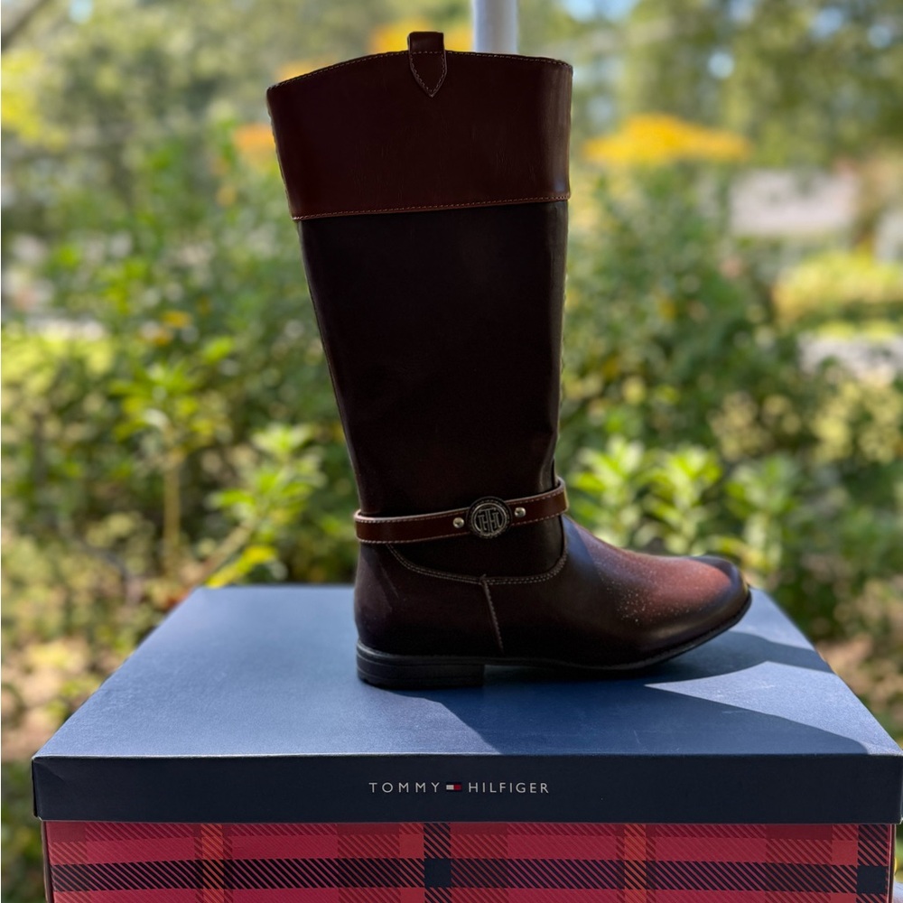 Tommy Hilfiger Dark Brown “Riding” Boots Vegan